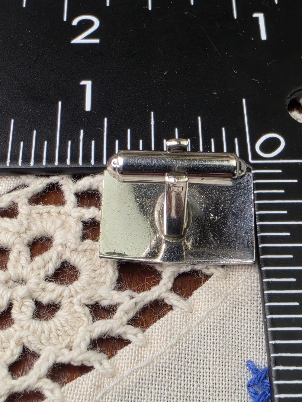 Vintage Etched Sterling Silver Rectangular French Cuff Cufflinks 3/4